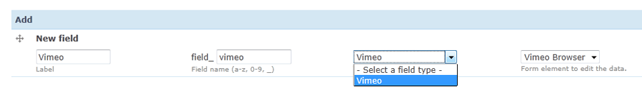 Add field form for Drupal entity