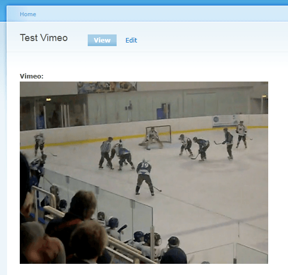 Vimeo video embedded in Drupal page